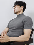 Herren Kurzarm-Basisschicht-Shirt Einfarbig, Slim Fit