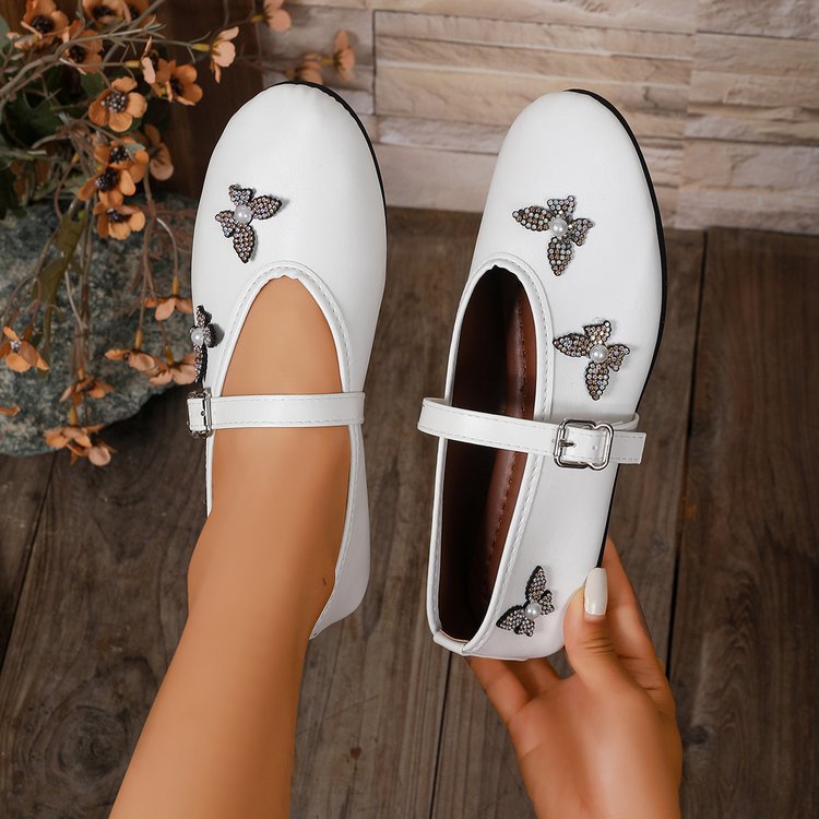 Mary Jane Pumps mit Strass-Schleife