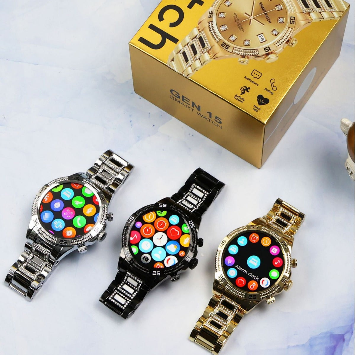 Smartwatch mit Bluetooth-Anruf & Diamant-Optik – Bild 3 | LuxeStyle