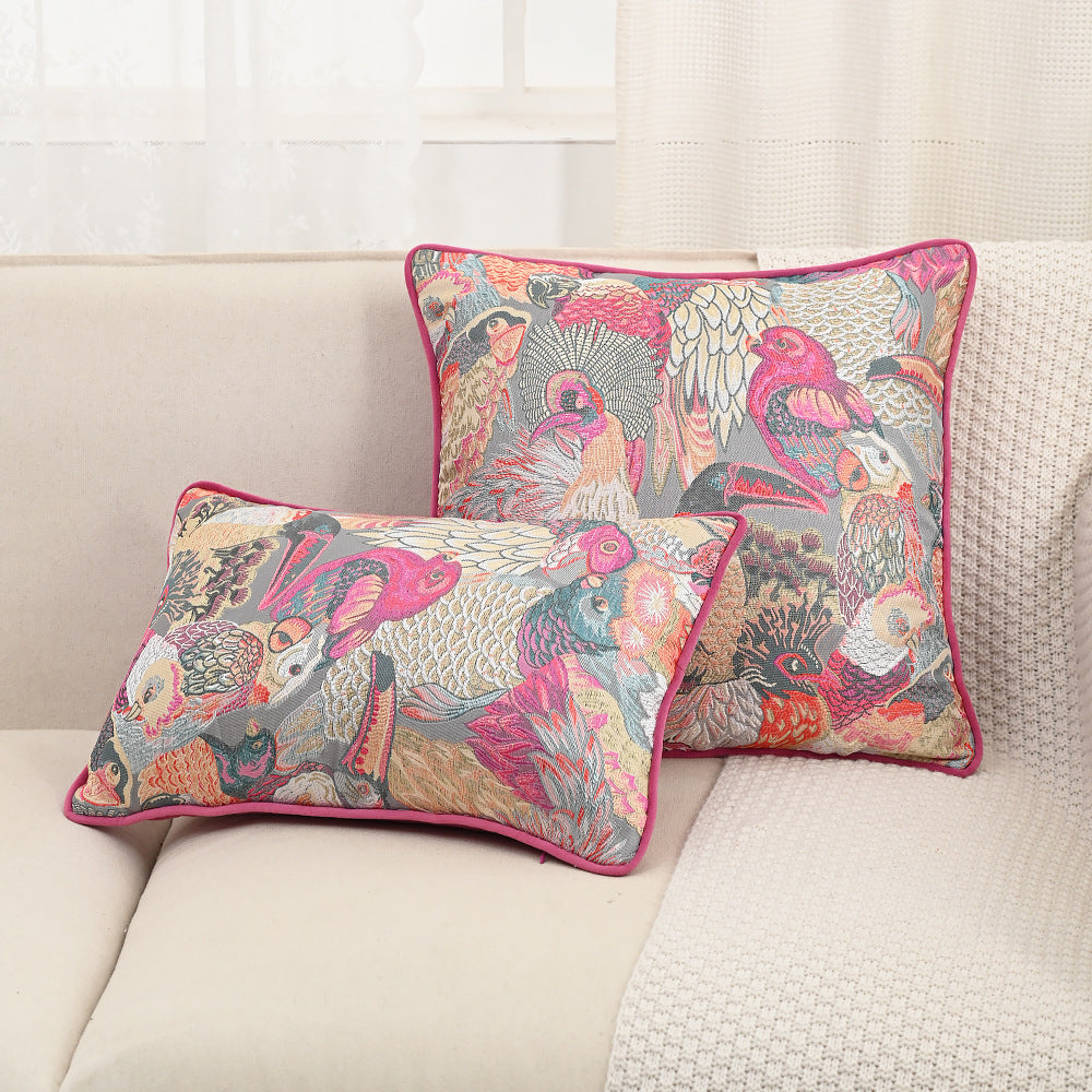 Jacquard Kissenhülle in Rosarot