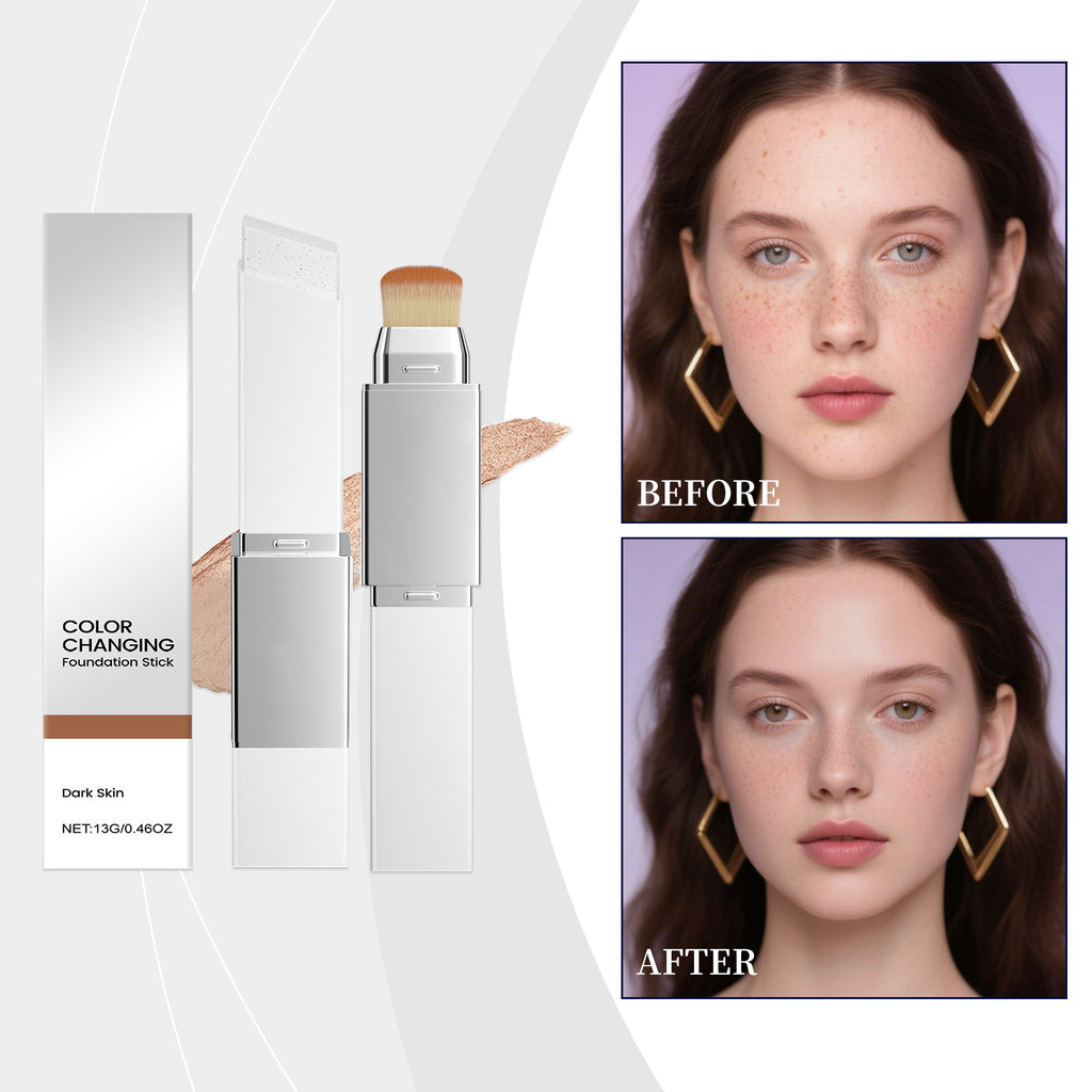 2-in-1 Farbwechselnde Foundation-Stick für dunkle Hauttöne