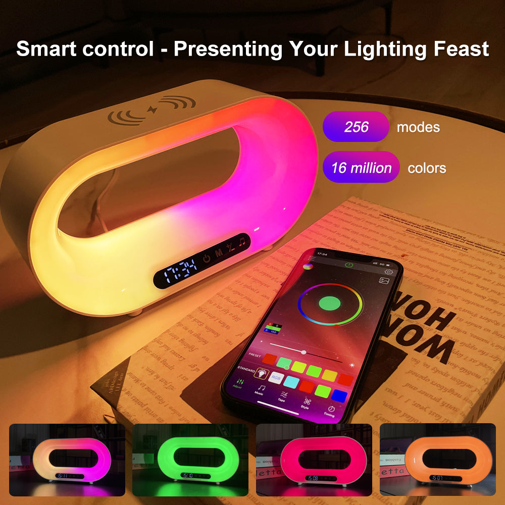 3-in-1 LED Lampe mit Wecker & Wireless Charger