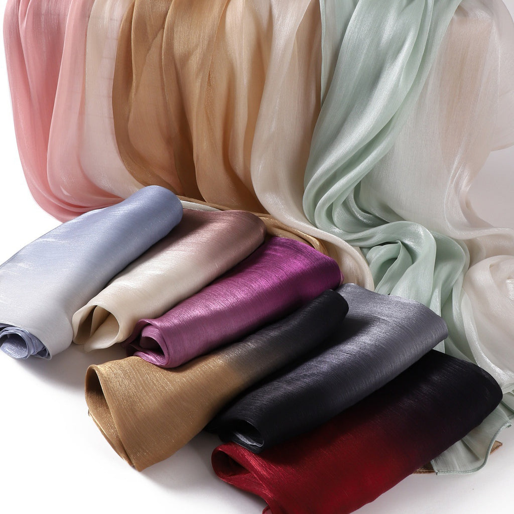 Farbverlauf Satin Crinkle Schal