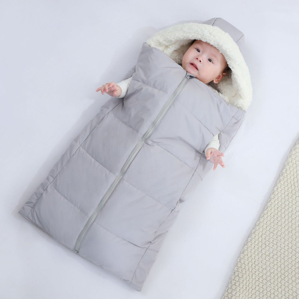 Weisses Baby-Schlafsack mit Kapuze | LuxeStyle