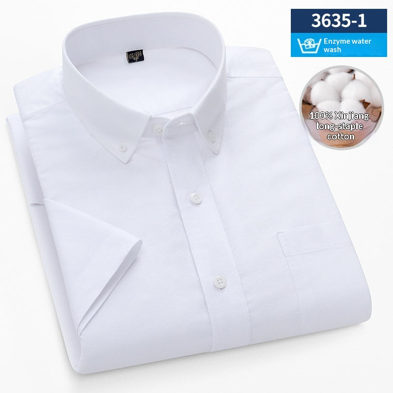 Herren-Shortsleeve Oxford Hemd aus reiner Baumwolle