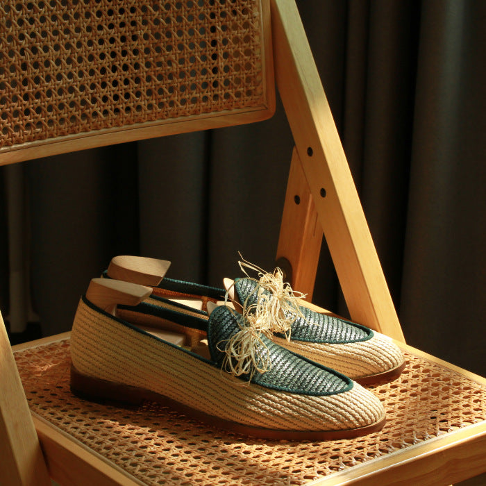 Herrenschuhe: Sommer Loafers in Armeegrün – Bild 3 | LuxeStyle
