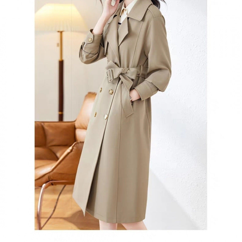 Schwarzer Mid‑Length‑Trench‑Coat – Bild 4 | LuxeStyle