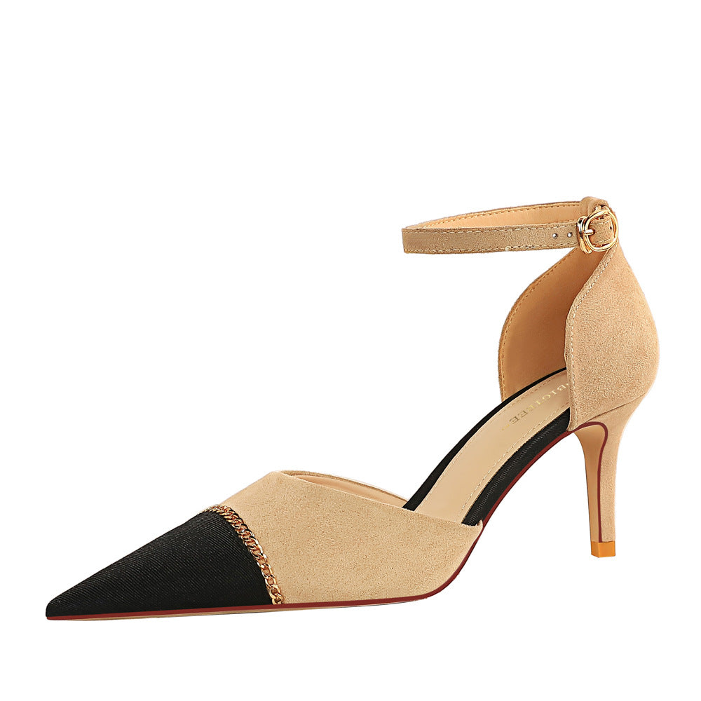 Spitze High-Heel-Sandalen aus Veloursleder – Bild 2 | LuxeStyle