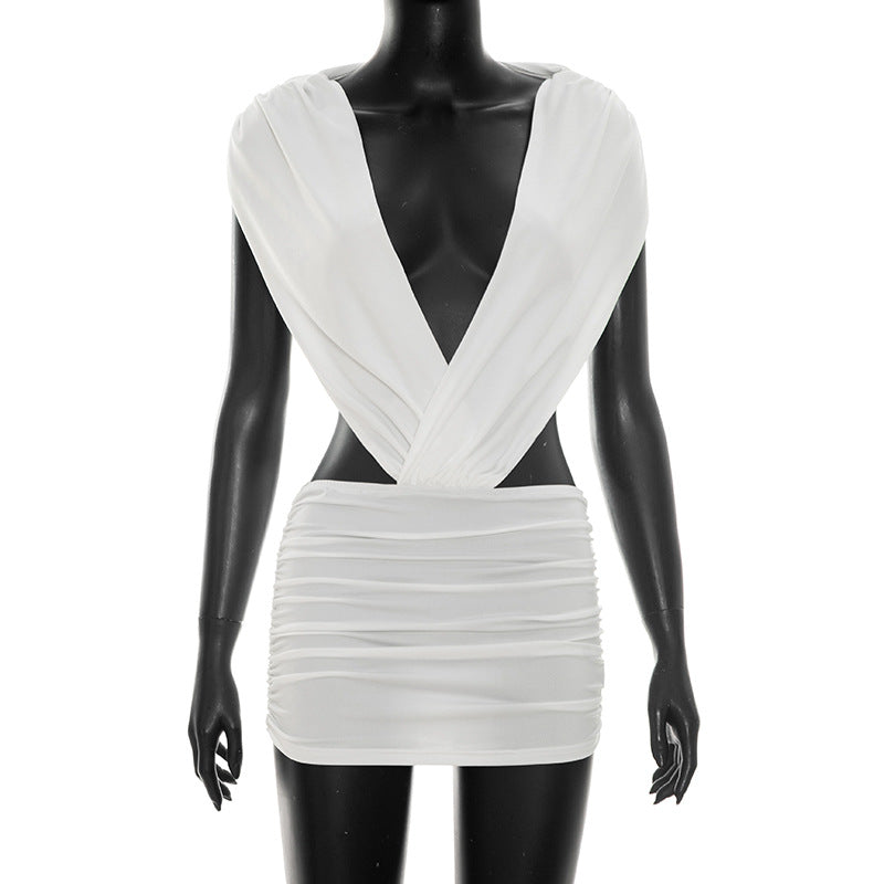 Tiefer V‑Ausschnitt, ärmelloses, rückenfreies Bodycon‑Kleid – Bild 3 | LuxeStyle