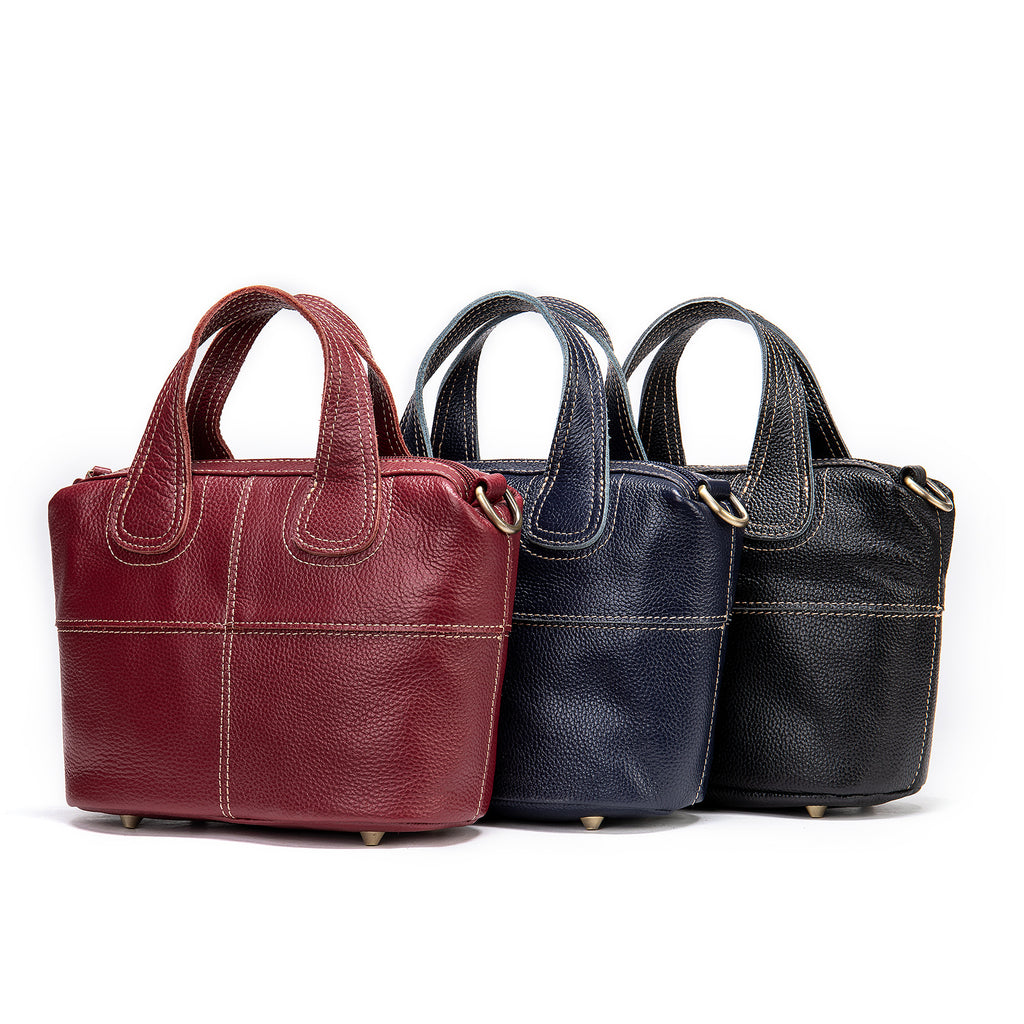 Schwarze Ledertasche mit Schultergurt – Bild 8 | LuxeStyle