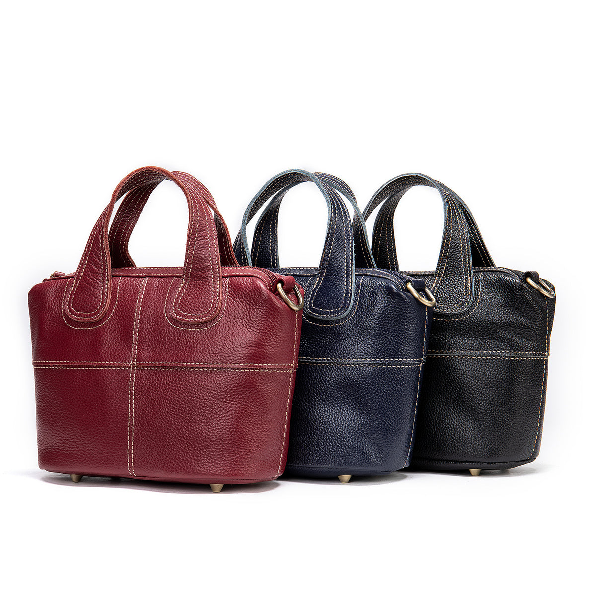 Schwarze Ledertasche mit Schultergurt – Bild 8 | LuxeStyle