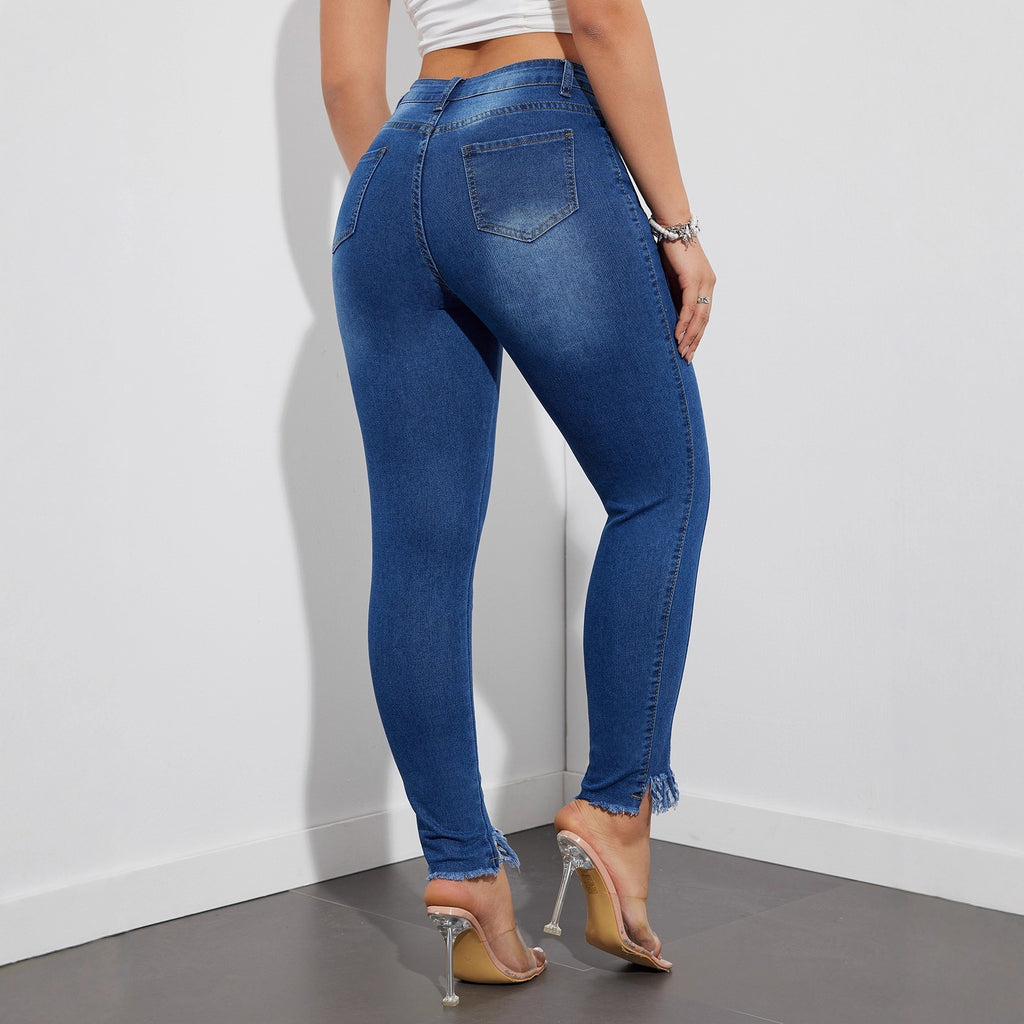 Dunkelblaue Stretch-Hosen