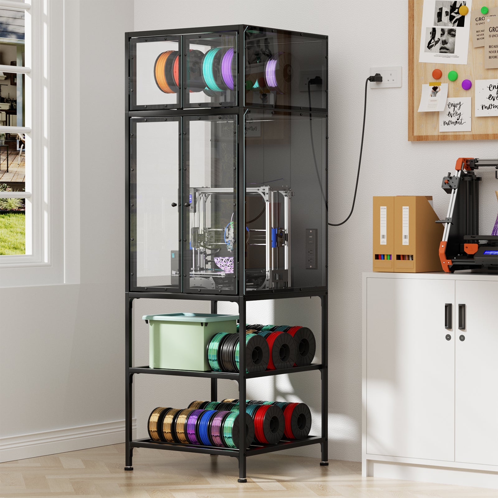 3D-Drucker-Schrank mit doppeltem Filament-Rack