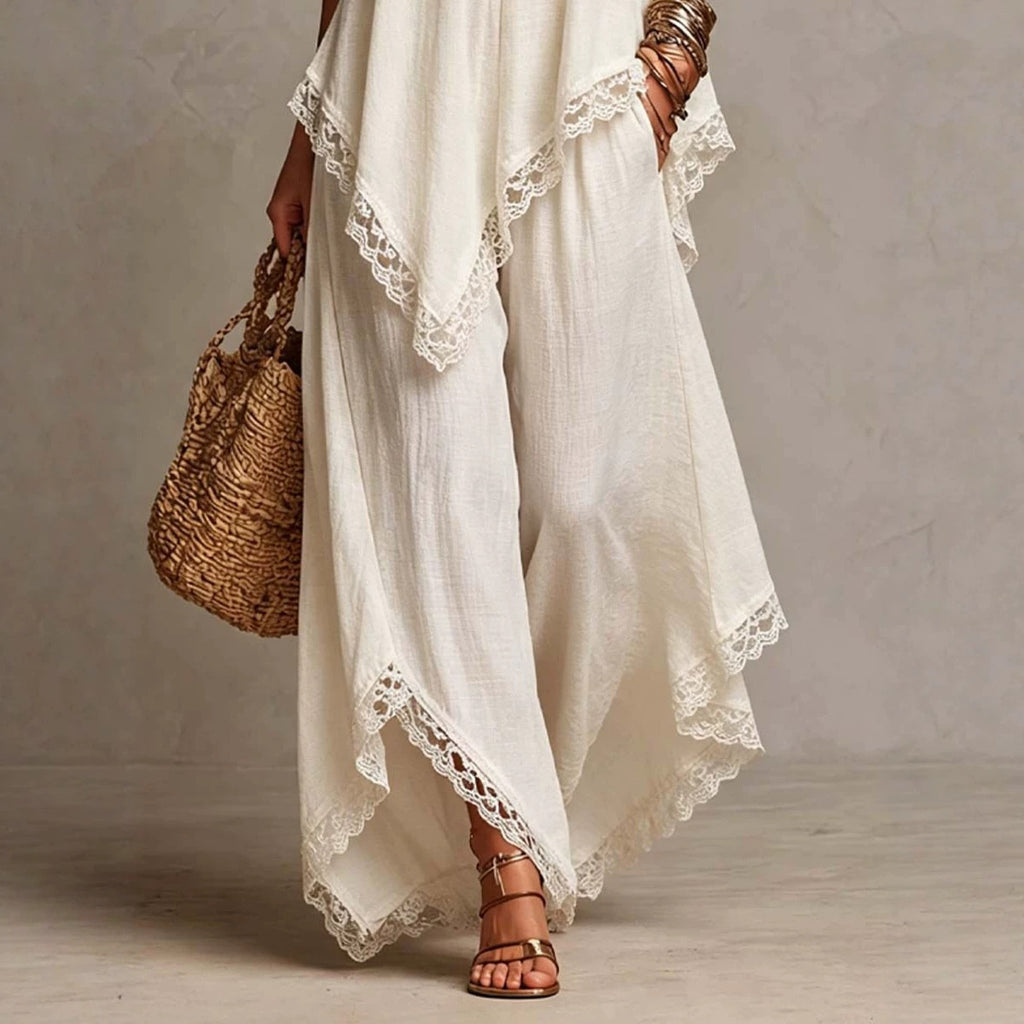 Boho-Chic Resort-Set mit weitem Bein