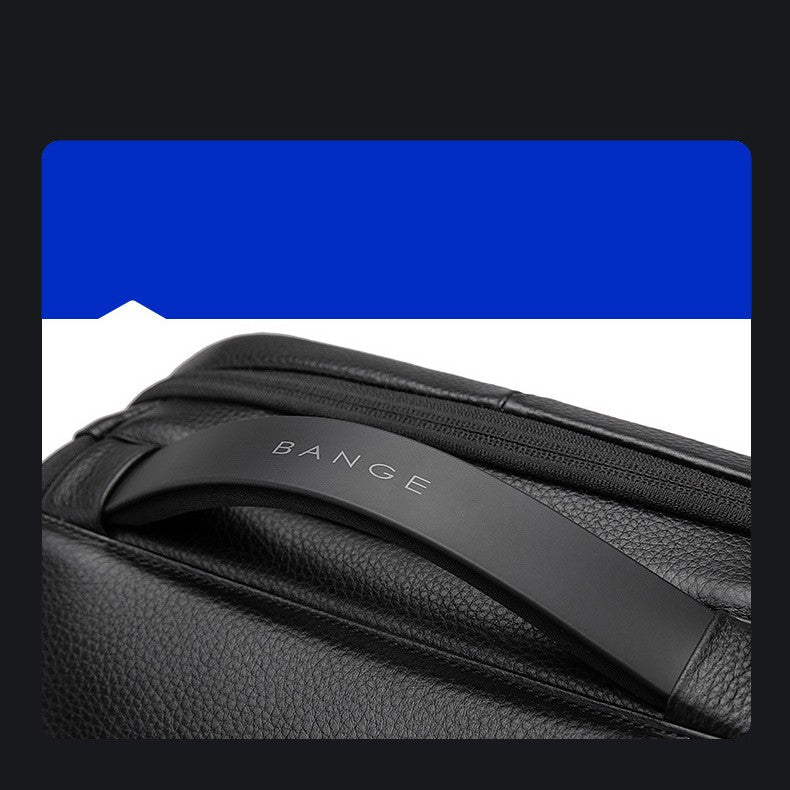 Rucksack für Computer – 20–35 L, schwarzes Leder – Bild 2 | LuxeStyle