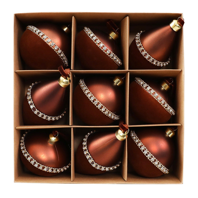 Weihnachtskugeln beflockt – 9 Stück | LuxeStyle