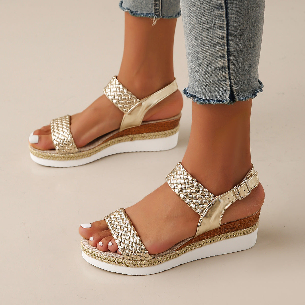 Keil-Sandalen «Capri» · Geflochten, Espadrille-Look