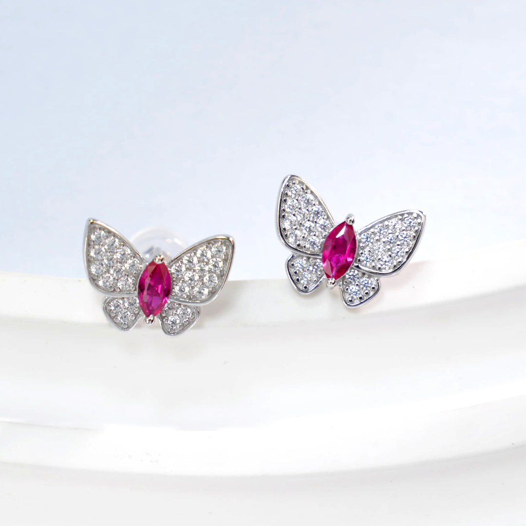 Schmetterling-Ohrstecker «Marquise» · 925 Silber