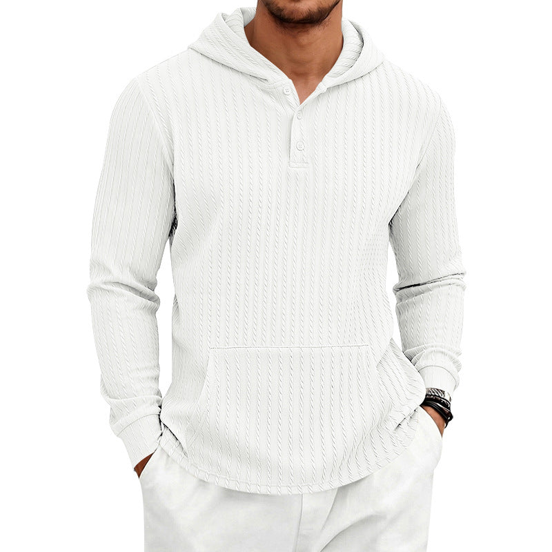 Herren Hoodie mit Fischgrat-Jacquard-Textur