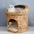 Doppellagiges Katzenbett aus Rattan