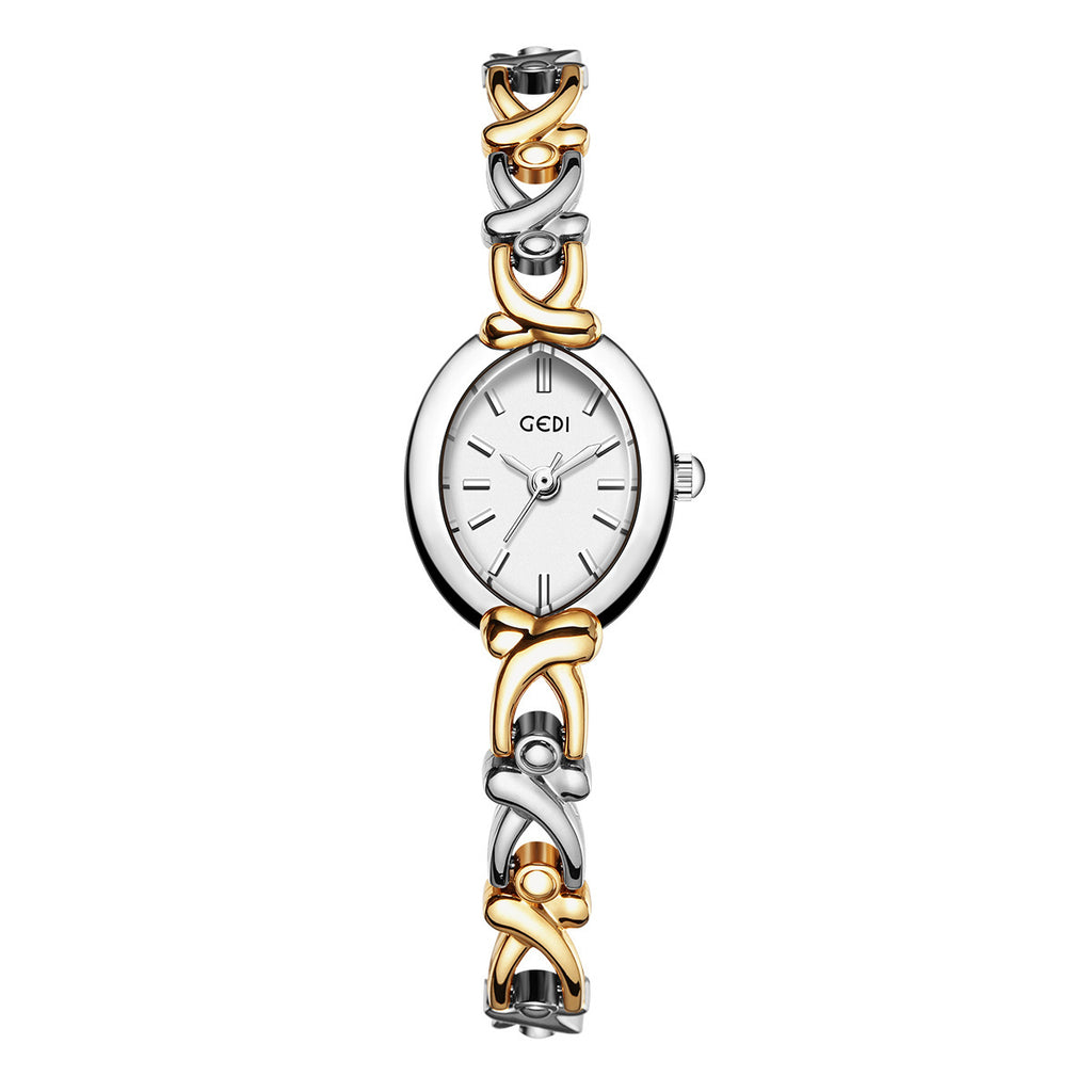 Damen-Quarzuhr – schlankes Design mit Metallband