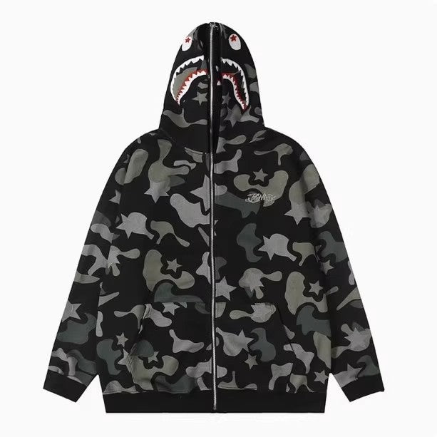 Trendiger Loose-Fit Dual-Zip Cardigan Hoodie