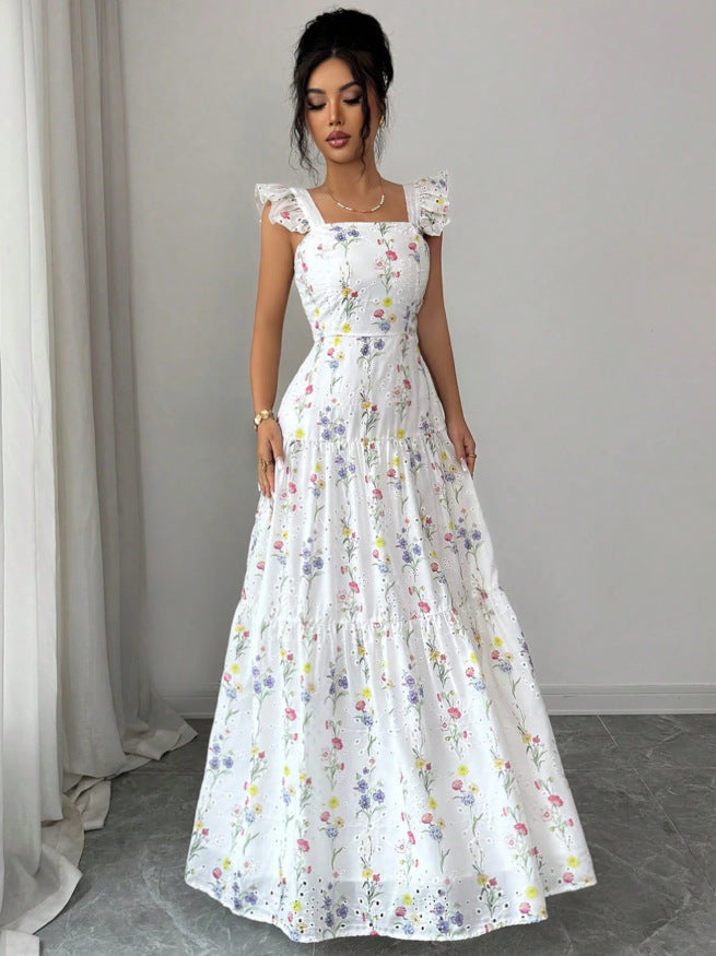 Elegantes Sommerkleid mit Spaghetti-Trägern