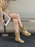 Ballett-Sandalen-Boots mit Gürtelverschluss und innere Höhe