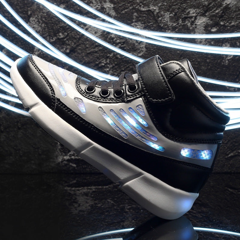 Flying Woven High-top LED-Freizeitschuhe – Bild 2 | LuxeStyle