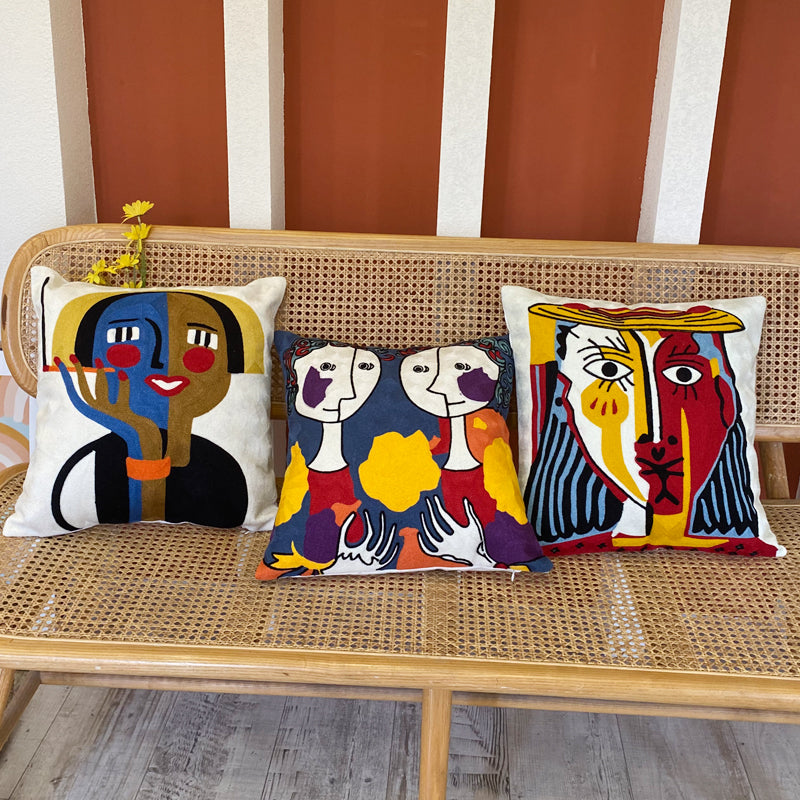 Besticktes Kissen Picasso Abstrakt