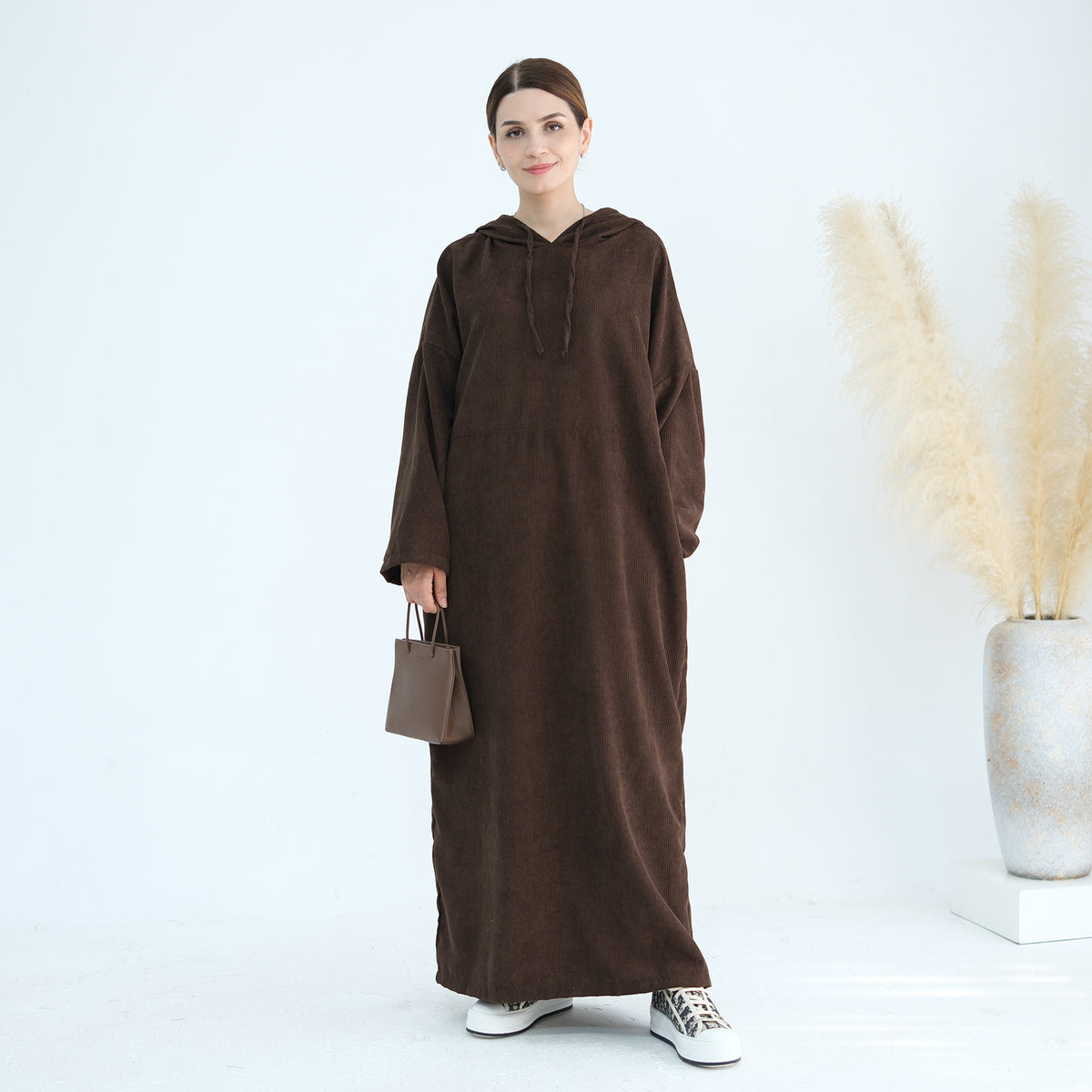 Herbst-Winter A-Linien Kleid mit Druck – Bild 5 | LuxeStyle