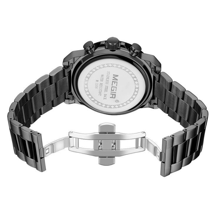 Herren Quarzuhr Chronograph Edelstahl 50m wasserdicht – Bild 3 | LuxeStyle