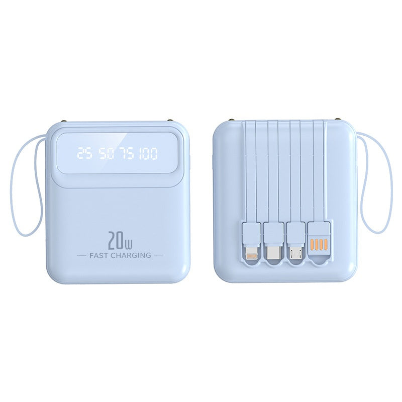Mini Powerbank mit 4 Ladekabeln