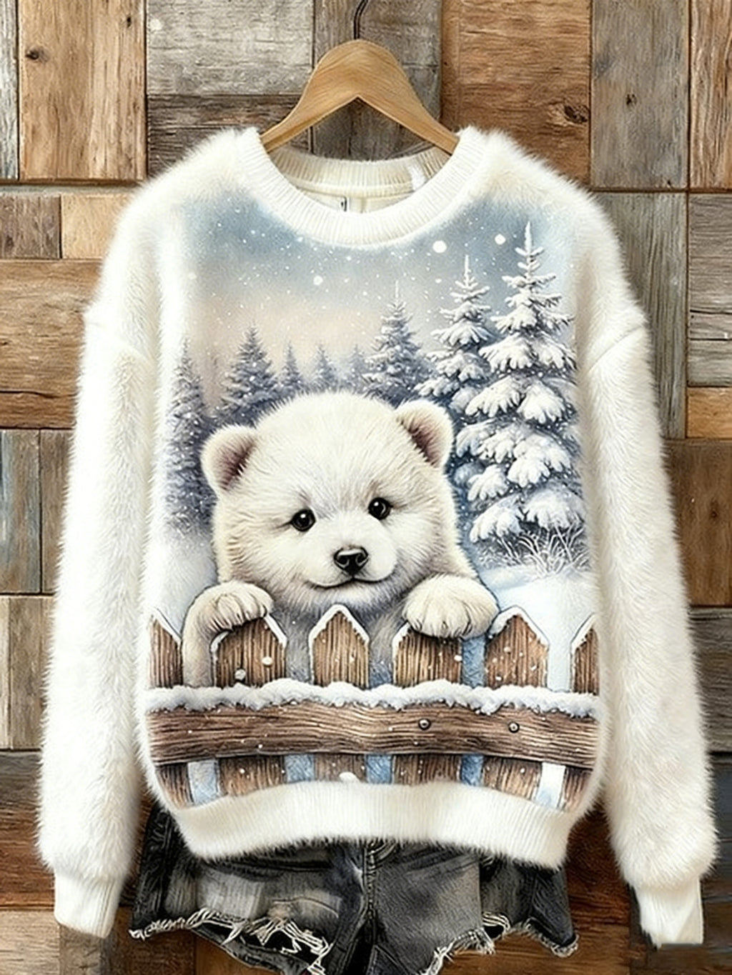 Hoodie mit Tiermotiven und Rundhalsausschnitt