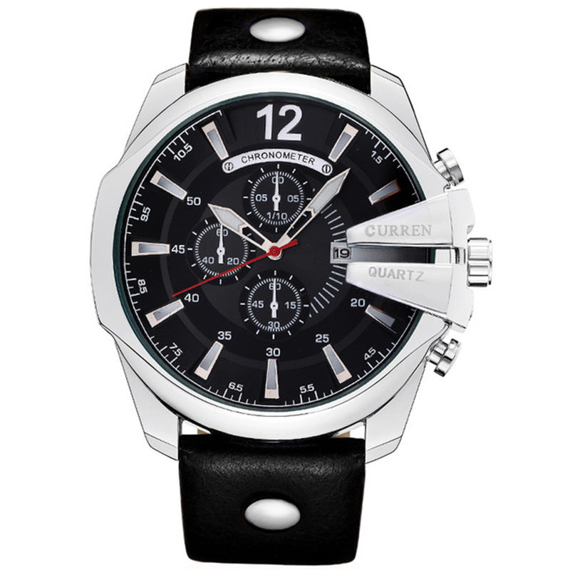 Quarz-Uhr mit Lederarmband, 30 m wasserdicht – Bild 5 | LuxeStyle