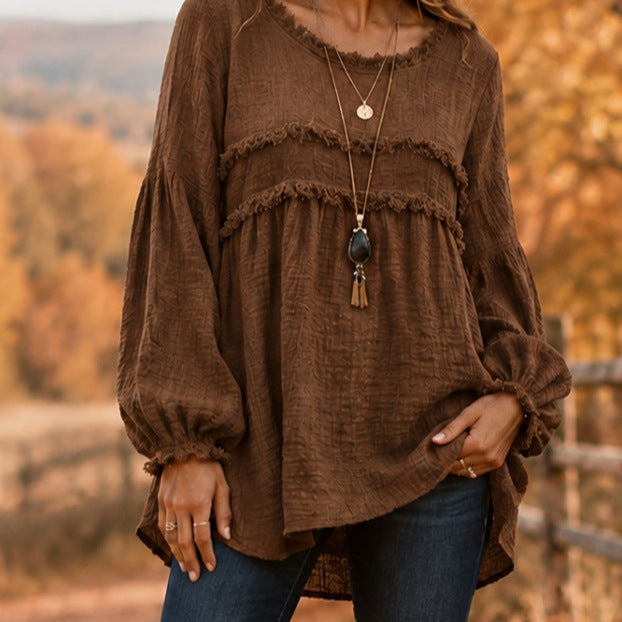 Patchwork Tassel Fransen T-Shirt