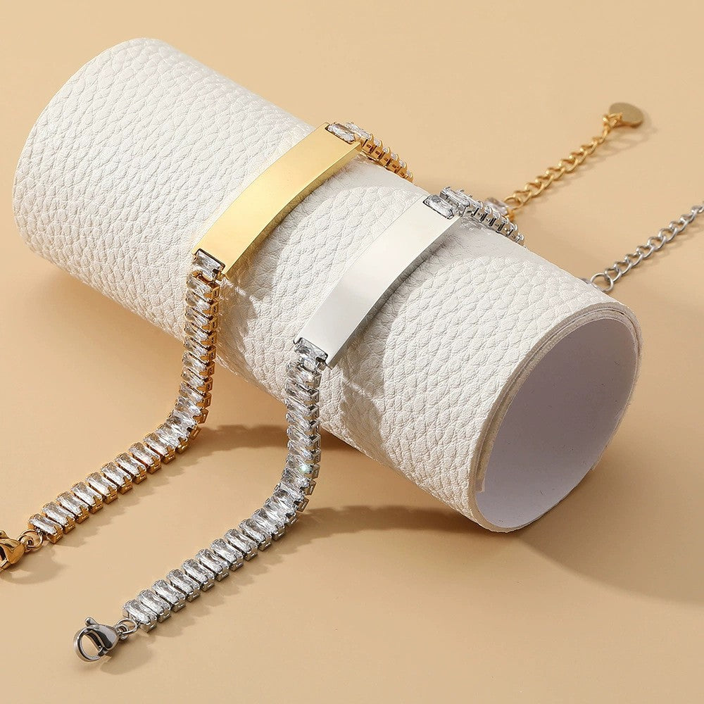 Edelstahl Armband mit bunten Zirkonia