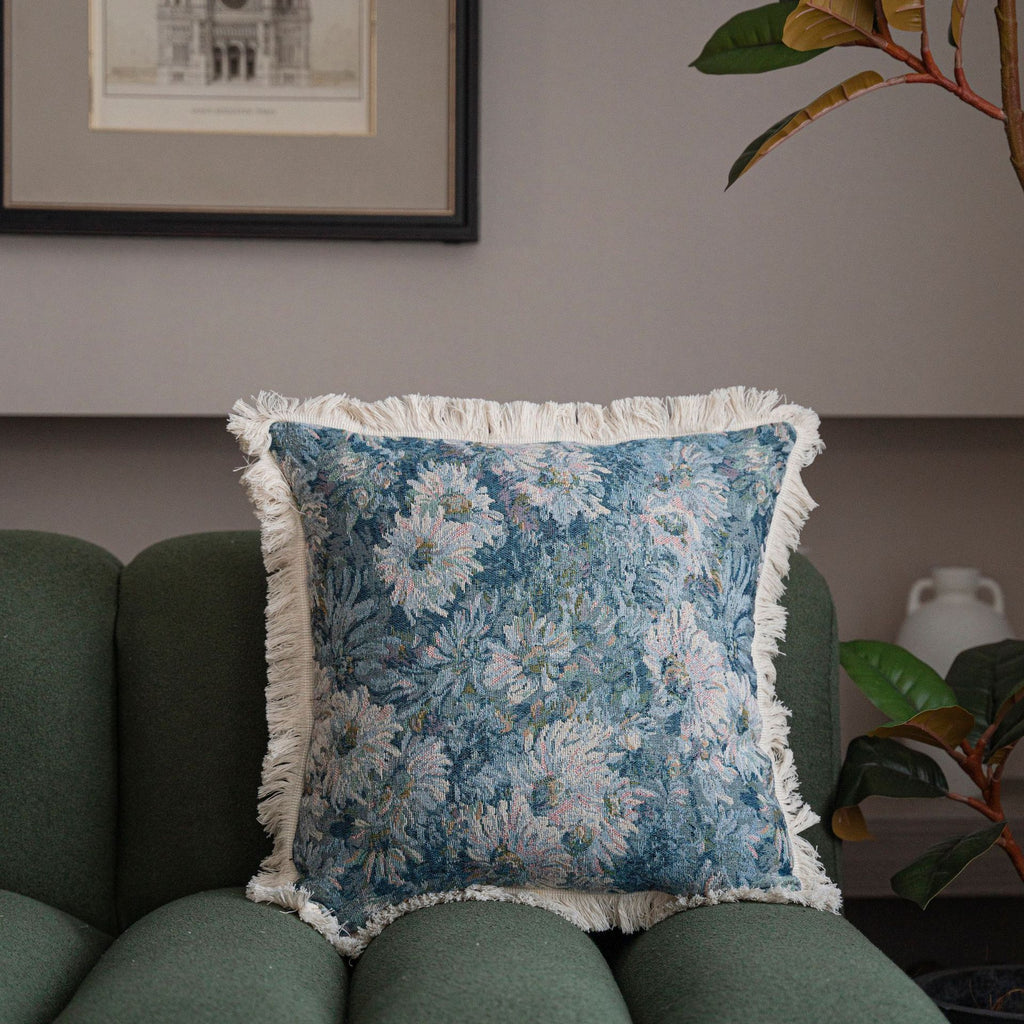 Jacquard Kissenbezug mit Pflanzenmuster