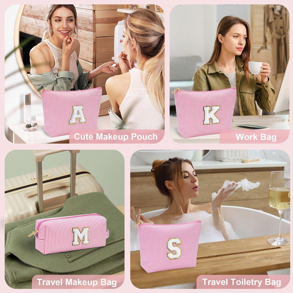 Bestickte Make-up-Tasche mit Buchstaben – Bild 4 | LuxeStyle