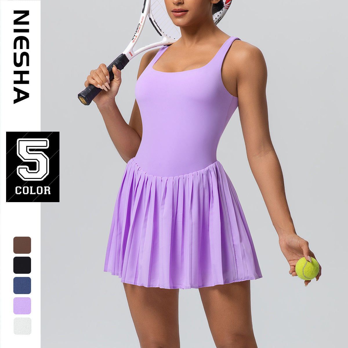 Tennis-Kleid «Match» · Plissee, integrierte Shorts