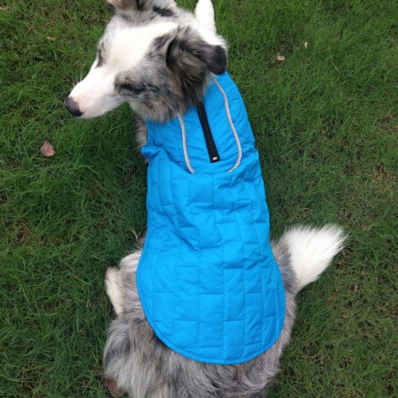 Herbst-Winter-Hundemantel Zweifarben-Check-Design