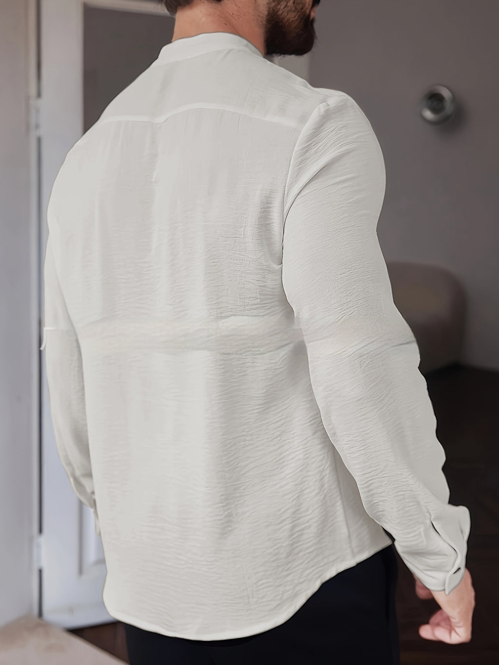 Langes Freizeit-Langarmshirt für Herren – Bild 3 | LuxeStyle