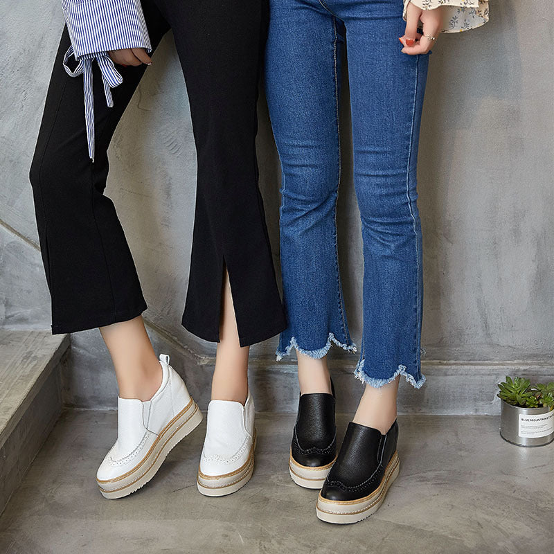 Plateau Sneaker aus Leder
