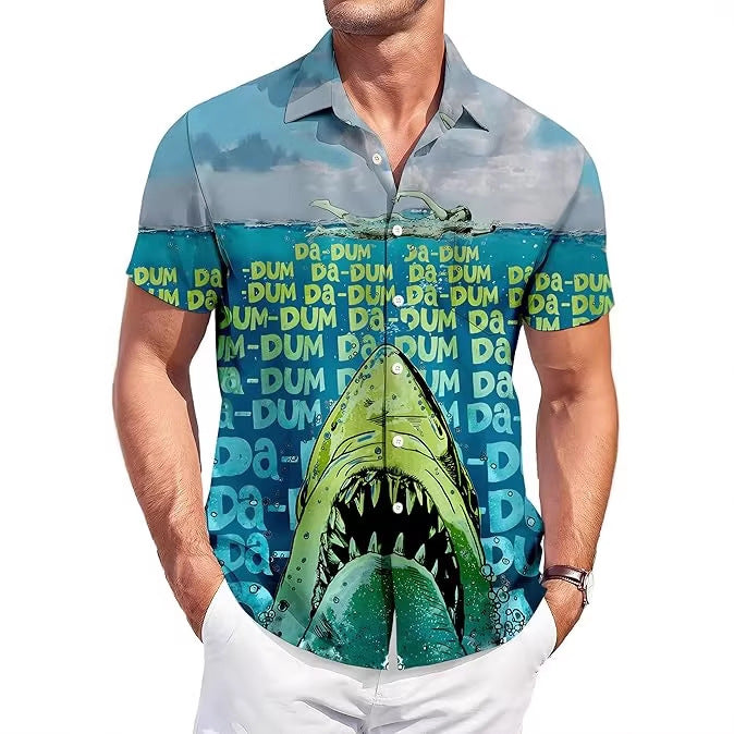 Revers-Shirt mit Digitaldruck abstrakt