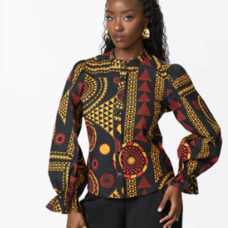 Afrikanische Print-Bluse – Bild 1 | LuxeStyle