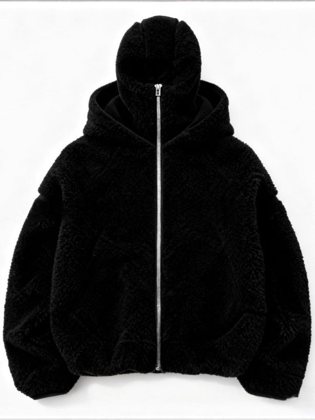 Gefütterter Kapuzen-Cardigan aus Fleece