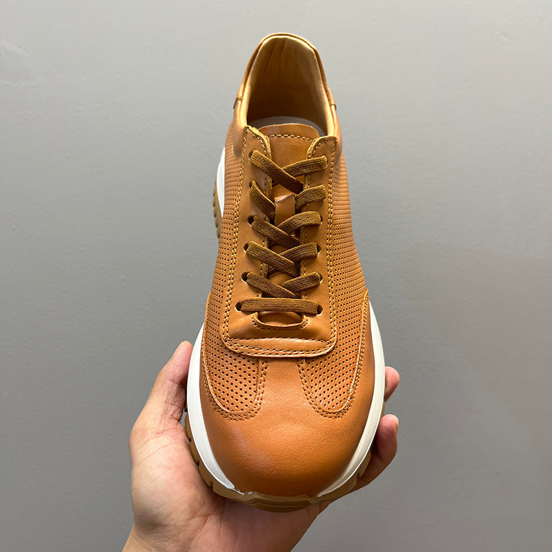 Atmungsaktive Leder-Sneaker mit Plateau für Herren – Bild 10 | LuxeStyle