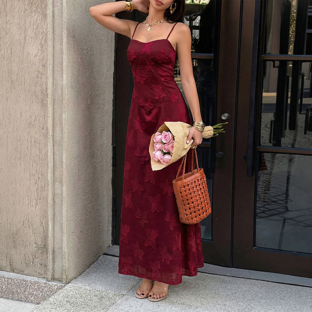Jacquard A-Linien Kleid mit Taillengürtel – Bild 5 | LuxeStyle