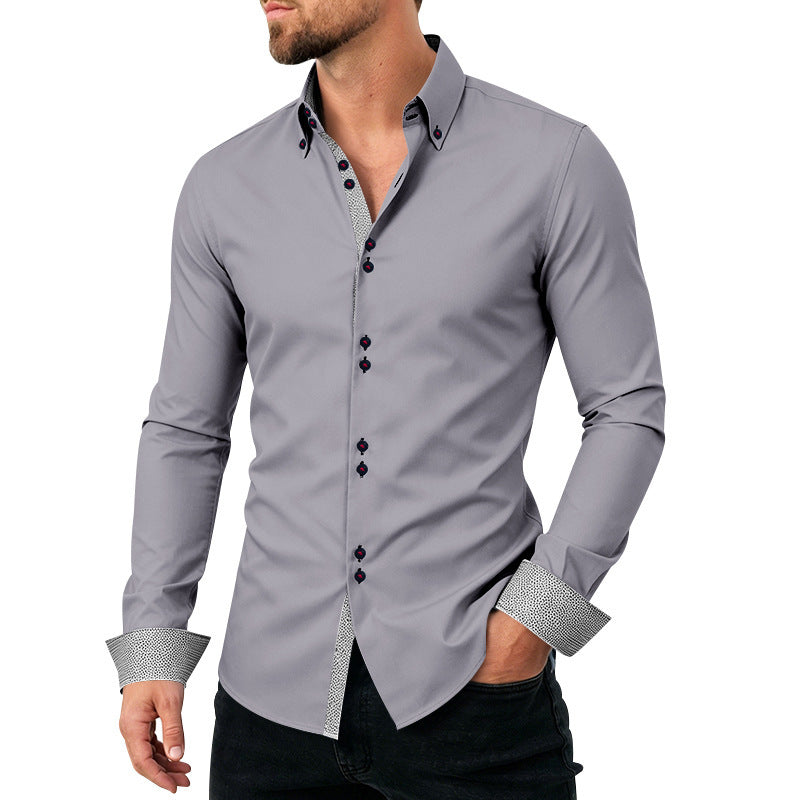 Herren Langarmhemd mit Revers