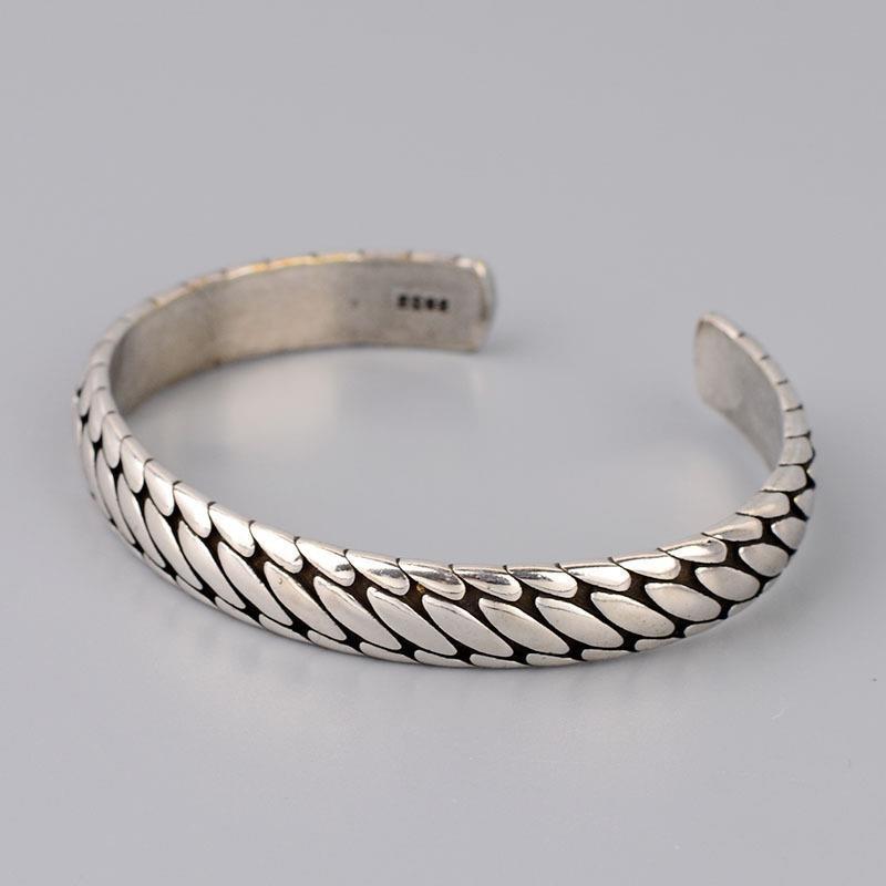 Silber-Armreif «Serpent» · S925, Schlangenschuppen-Optik